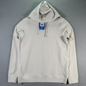 Hurley Hoodie Sweatshirt Mens Small Beige Logo Barely Bone‎ Sweater Twill Fleece
